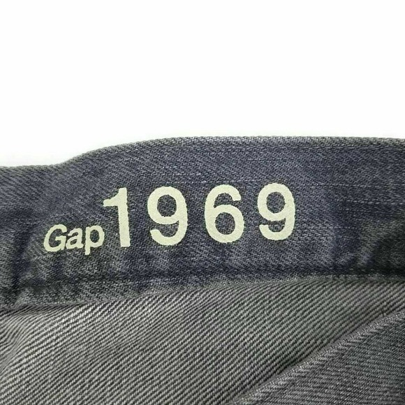 Gap 1969 Mens Classic Straight Jeans Gray Whiskered Mid Rise Denim 31 X 30 - Picture 8 of 11